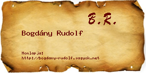 Bogdány Rudolf névjegykártya